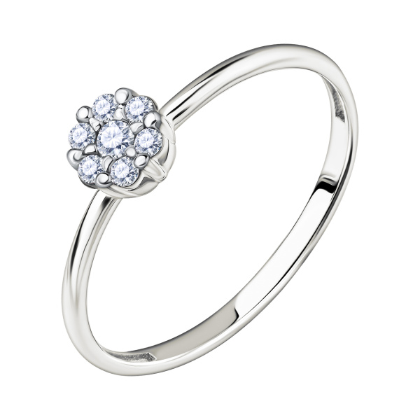 Кольцо из белого золота с бриллиантами