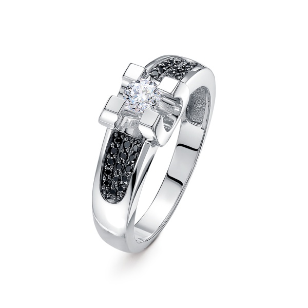 Кольцо из белого золота с бриллиантами