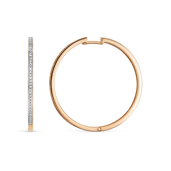 Серьги конго из красного золота с бриллиантами