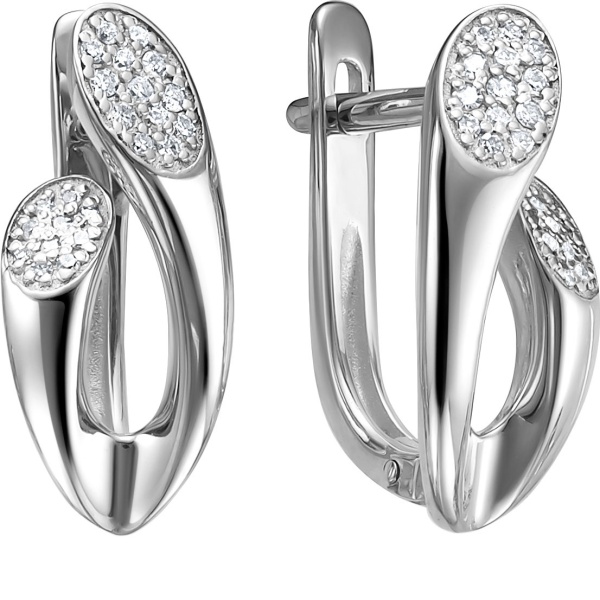 Серьги из белого золота с бриллиантами