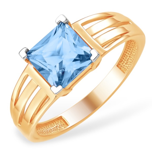 Кольцо из красного золота с топазом