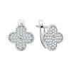 Серьги из серебра с фианитами
