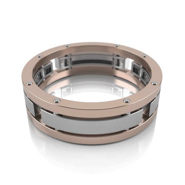 Обручальное кольцо из комбинированного золота