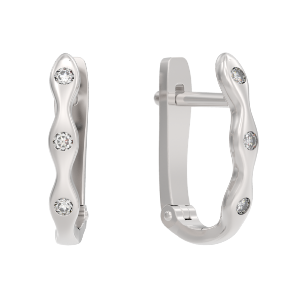 Серьги из серебра с фианитами