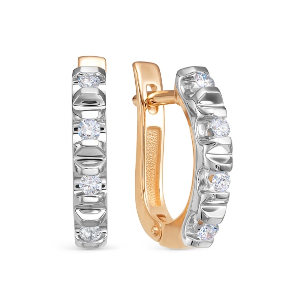 Серьги из красного золота с бриллиантами