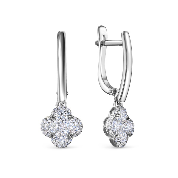 Серьги из белого золота с бриллиантами