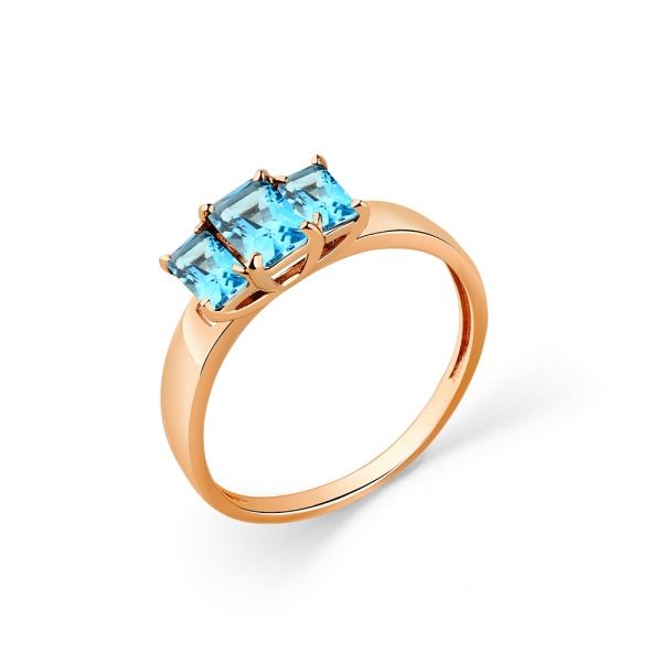 Кольцо из красного золота с топазами