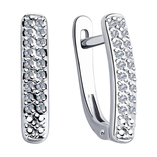 Серьги из белого золота с бриллиантами