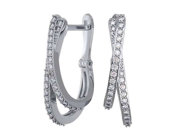 Серьги из серебра с фианитами