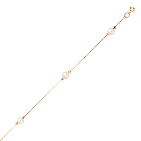 Браслет из красного золота с жемчугом