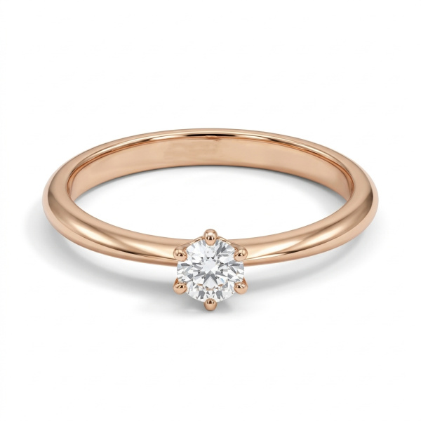 Кольцо из красного золота с бриллиантом