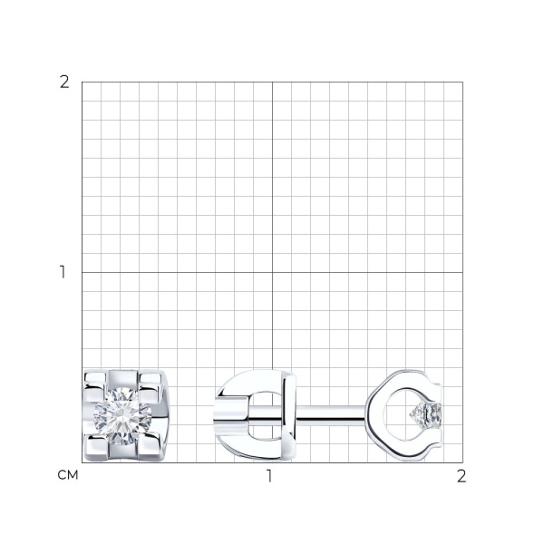 Серьги пусеты из золота с бриллиантами