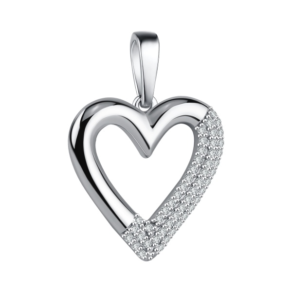 Подвеска из серебра с фианитами