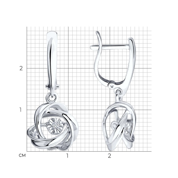 Серьги из белого золота с бриллиантами