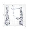 Серьги из белого золота с фианитами