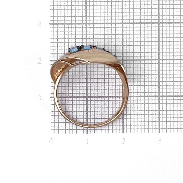 Кольцо из золота с топазом и фианитами