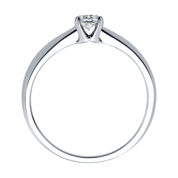 Кольцо из белого золота с бриллиантом