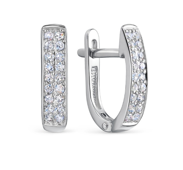 Серьги из белого золота с бриллиантами