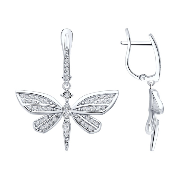 Серьги из белого золота с бриллиантами