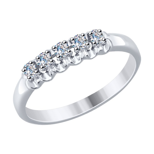 Кольцо из белого золота с бриллиантами