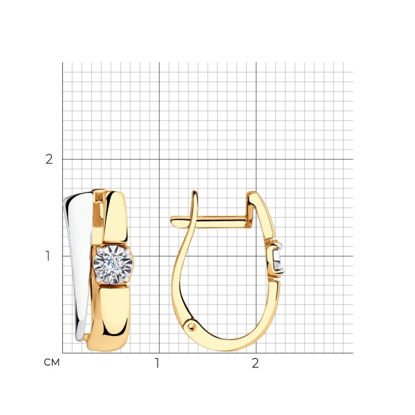 Серьги из красного золота с бриллиантами