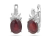 Серьги из серебра с корундами и цирконием