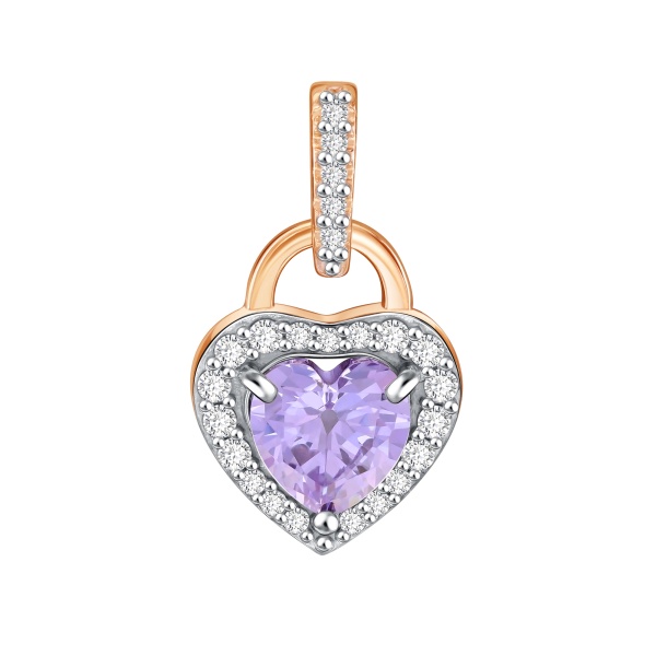 Подвеска из красного золота с фианитами