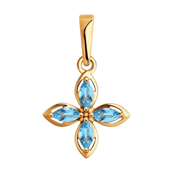 Подвеска из красного золота с топазами