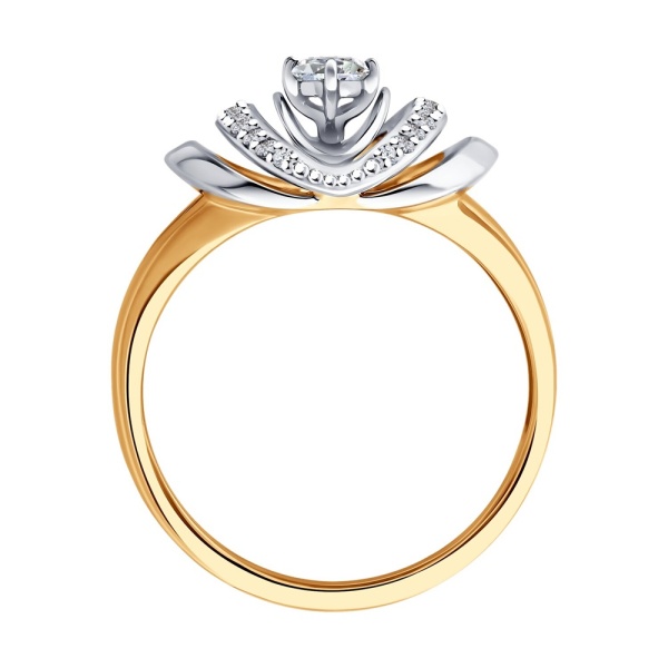 Кольцо из красного золота с бриллиантами