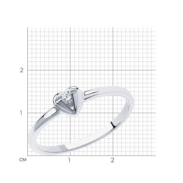 Кольцо из белого золота с бриллиантом