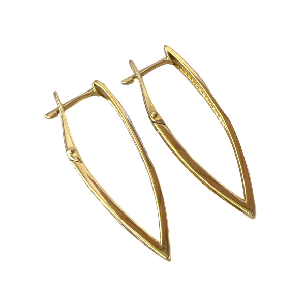 Серьги из желтого золота с цирконием