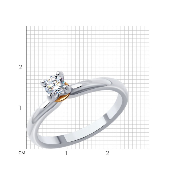 Кольцо из белого золота с бриллиантом