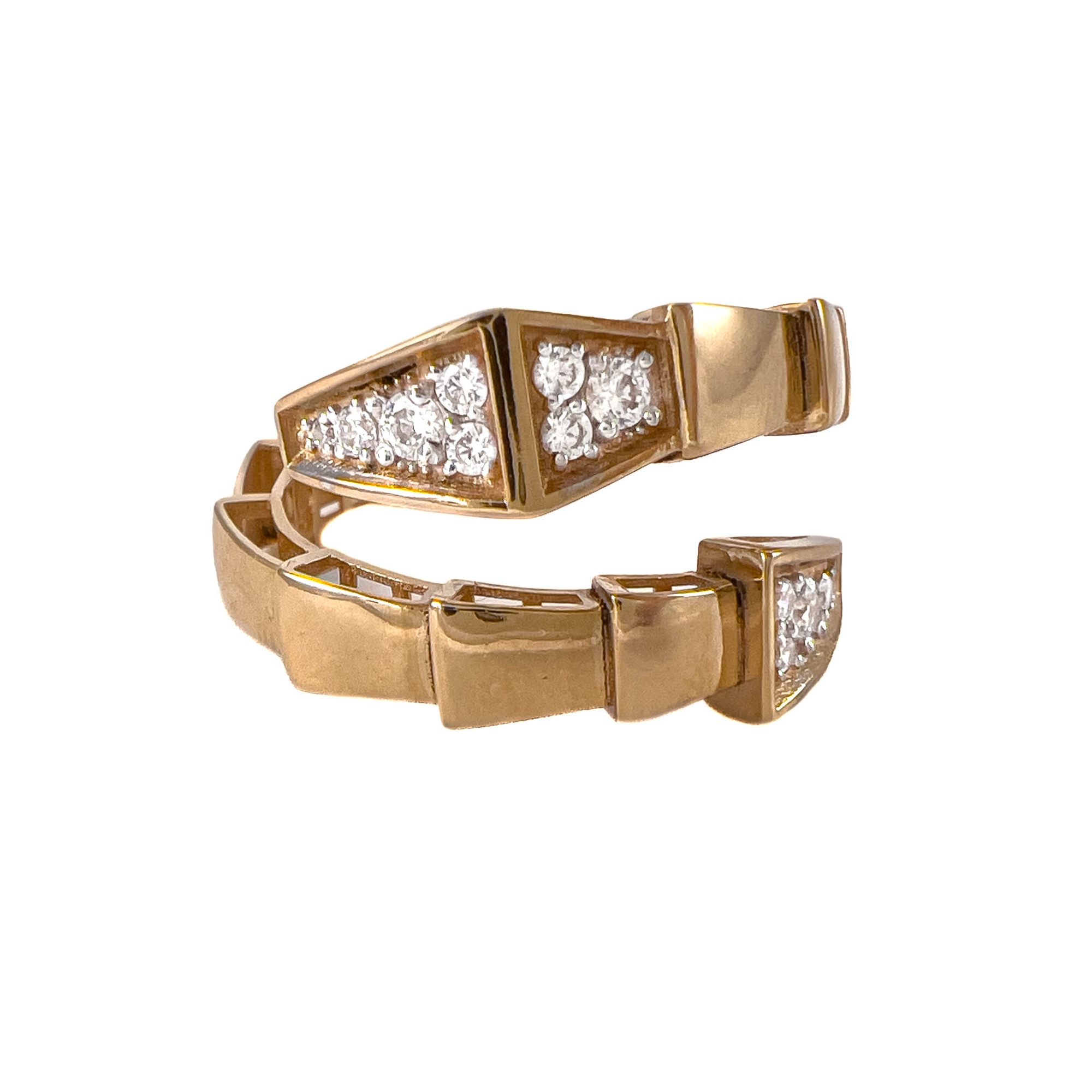 Кольцо из красного золота с фианитами