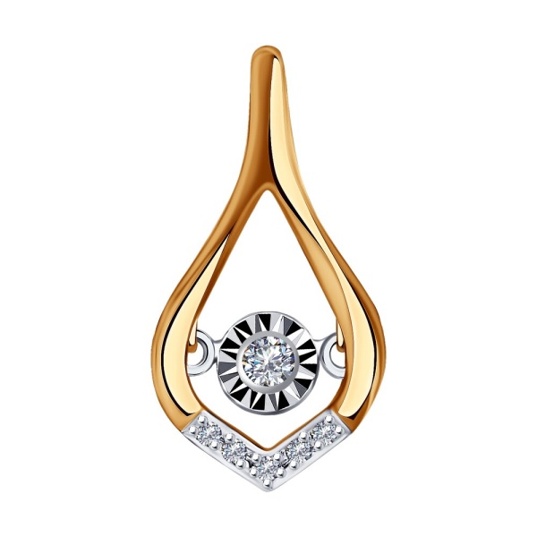 Подвеска из красного золота с бриллиантами