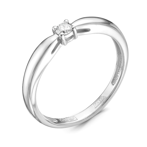 Кольцо из белого золота с бриллиантом