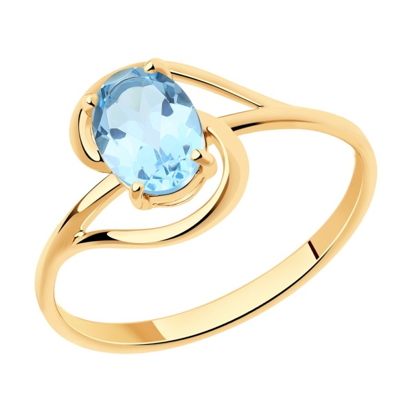 Кольцо из красного золота с топазом