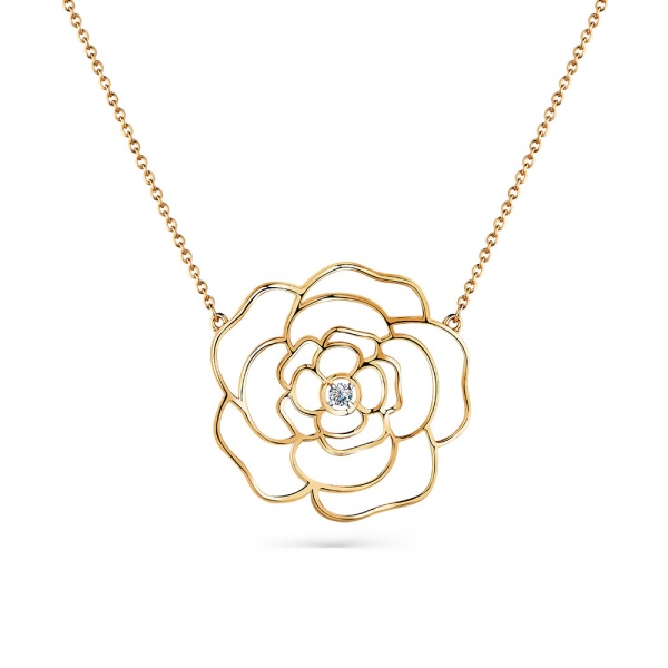 Колье из красного золота с фианитом