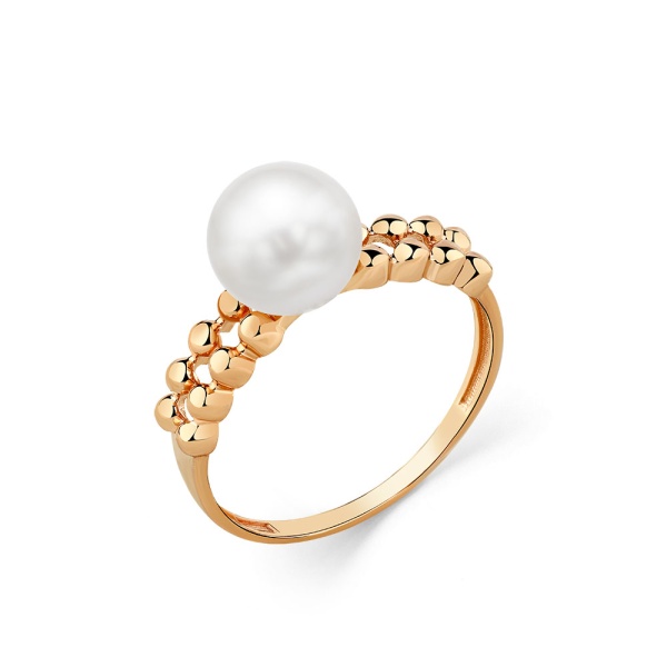 Кольцо из красного золота с жемчугом
