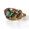 Кольцо из золота с турмалином и фианитами