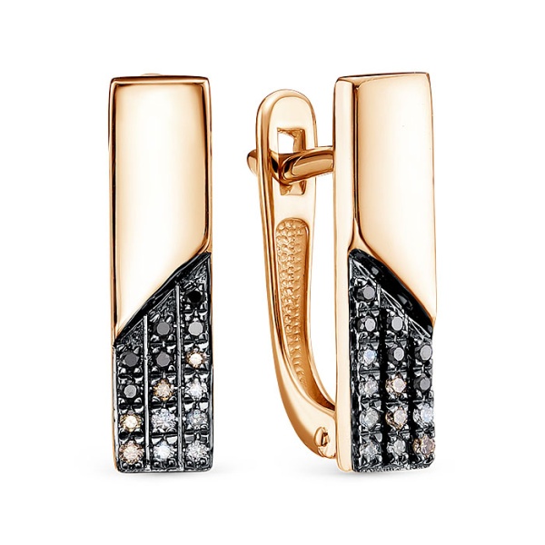 Серьги из красного золота с бриллиантами