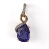 Подвеска из золота с ситалл танзанитом и фианитами