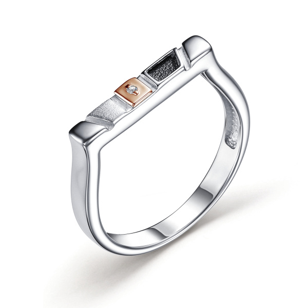 Кольцо из серебра с бриллиантом