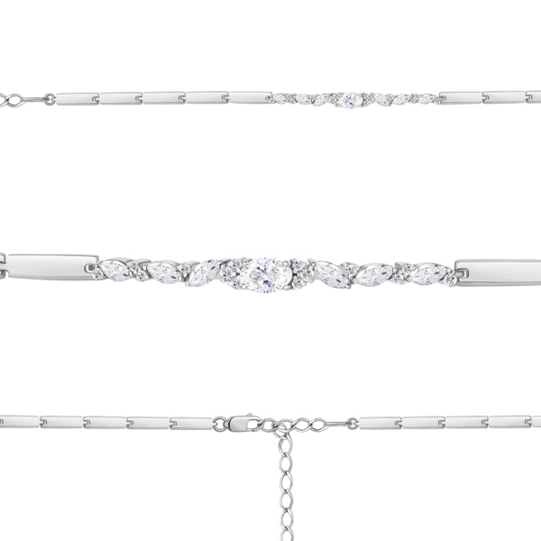 Браслет из серебра с фианитами