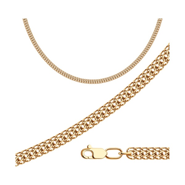 Цепь из красного золота 585, плетение «Питон»