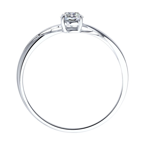 Кольцо из белого золота с фианитом