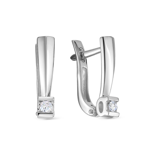 Серьги из белого золота с бриллиантами