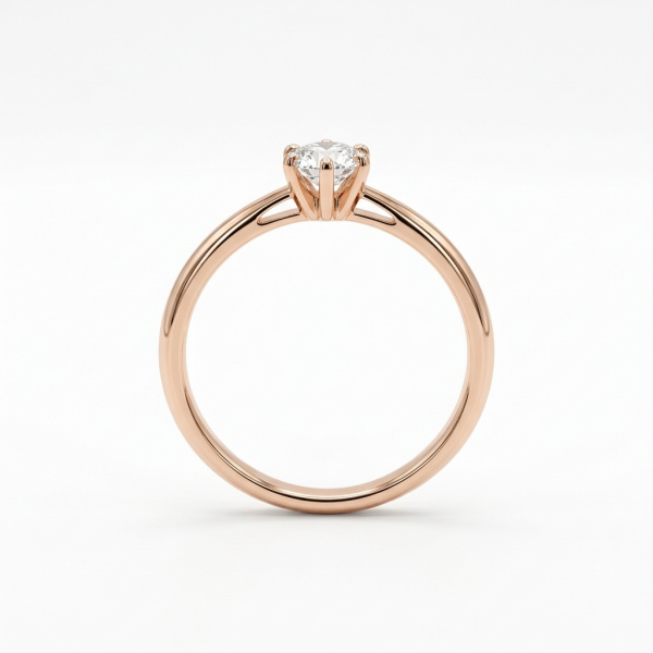 Кольцо из красного золота с бриллиантом