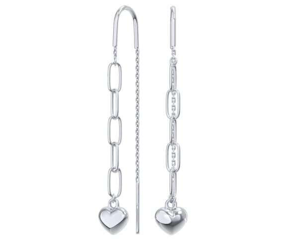 Серьги-цепочки из серебра