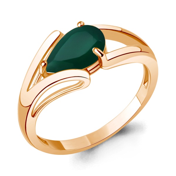 Кольцо из красного золота с агатом