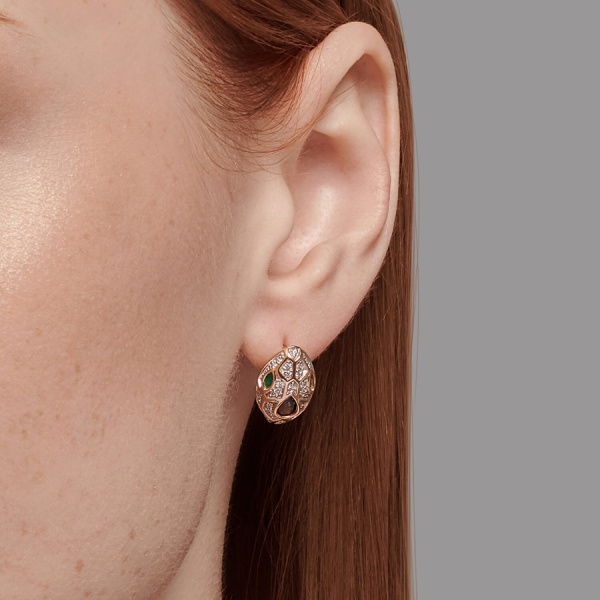 Серьги из красного золота с миксом камней